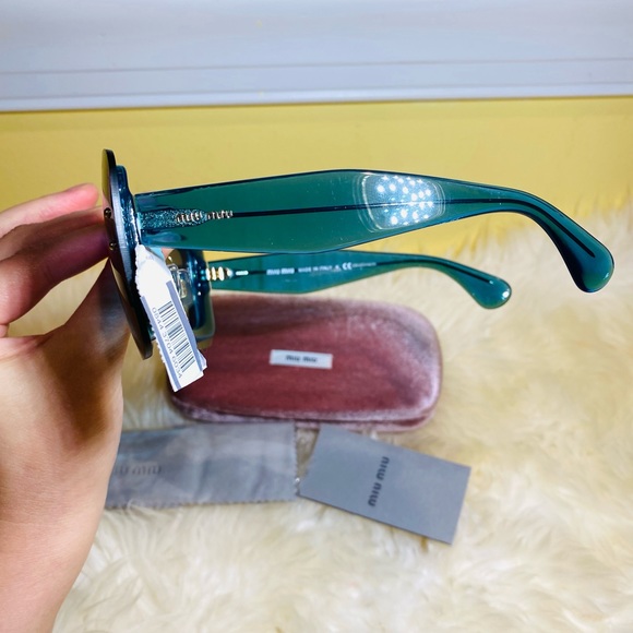 New authentic Miu Miu square glitter sunglasses main image 4